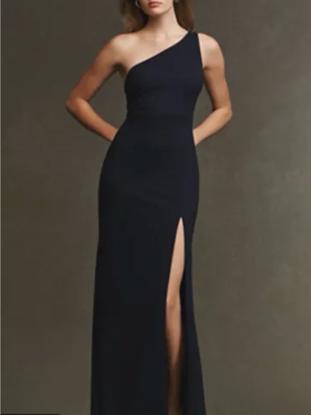 BHLDN Anthropologie One-Shoulder Evening Gown with High Slit NWT